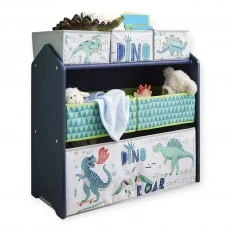 Детска Етажерка GINGER HOME, Органайзер за Играчки с Кутии за Съхранение DINOSAUR