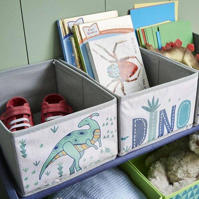 Children’s shelf GINGER HOME, toy organizer with storage boxes DINOSAUR