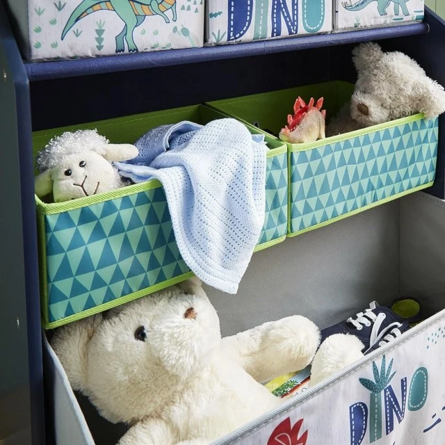 Children’s shelf GINGER HOME, toy organizer with storage boxes DINOSAUR