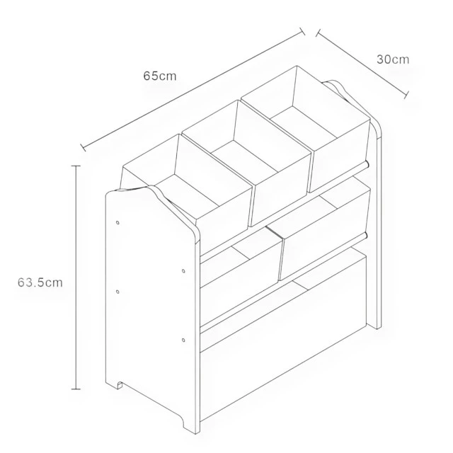 Children’s shelf GINGER HOME, toy organizer with storage boxes DINOSAUR