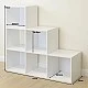 Детска Етажерка, Органайзер за Играчки, GINGER HOME с 6 Отделения и Текстилни Кутии, Бяла, Монтесори Мебел