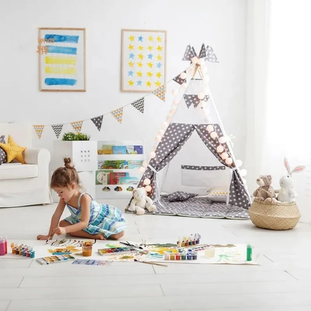 Children’s Wooden Bookshelf, Book and Toy Organizer, Cloud Storage Section - White