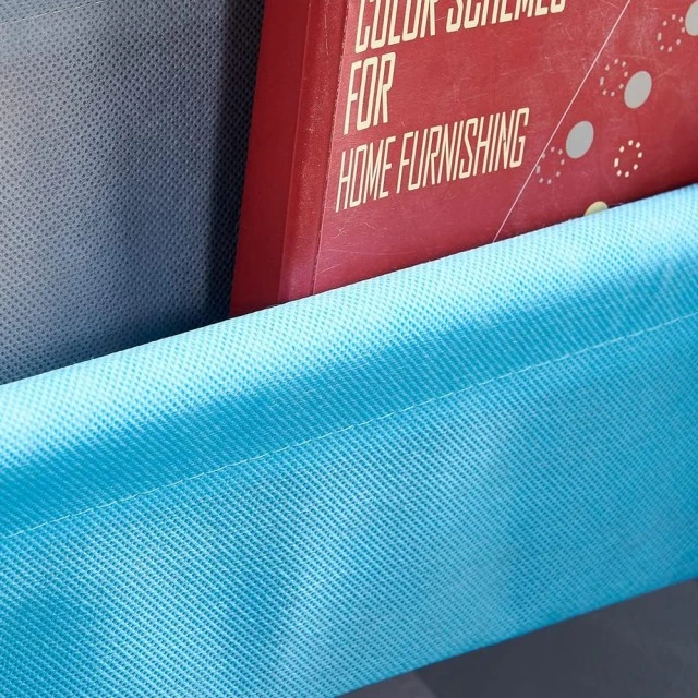 Секция за Детска Стая, Етажерка за Книги и Играчки, Органайзер от Дърво с 6 Текстилни Кутии за Съхранение - FOREST