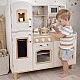 GINGER HOME Children's Wooden Kitchen – Vintage Model with Electronic Hotplates, Lights, Sounds and Sink with Running Water, 91×31×90 cm