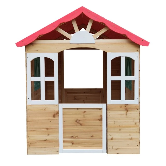 Children's wooden outdoor playhouse GINGER HOME - for yard and garden, 115×102×129 cm