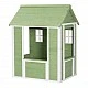 Children's Wooden Outdoor Playhouse GINGER HOME – Garden House for Children, Green and White, 107×90×144 cm