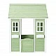 Children's Wooden Outdoor Playhouse GINGER HOME – Garden House for Children, Green and White, 107×90×144 cm