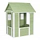 Children's Wooden Outdoor Playhouse GINGER HOME – Garden House for Children, Green and White, 107×90×144 cm