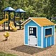 Children's Wooden Playhouse GINGER HOME – For Role Playing, Yard and Garden, Blue, 118×138×132.5 cm