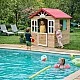 Children's wooden outdoor playhouse GINGER HOME - for yard and garden, 115×102×129 cm