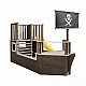 Детска Дървена Катерушка Пиратски Кораб с Пързалка и Пясъчник GINGER HOME – За Двор и Градина, 310×320×180 см