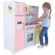 Детска Кухня GINGER HOME,  Дървена Играчка за Ролеви Игри с Цветен Дизайн, Размери 90x30x90 см