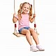GINGER HOME Children's Wooden Swing for Yard with Ropes – Natural Wood, 33 cm