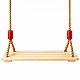 GINGER HOME Children's Wooden Swing for Yard with Ropes – Natural Wood, 33 cm
