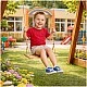 GINGER HOME Children's Wooden Swing for Yard with Ropes – Natural Wood, 33 cm