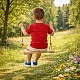 GINGER HOME Children's Wooden Swing for Yard with Ropes – Natural Wood, 33 cm