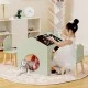 Детска Маса GINGER HOME с 2 Столчета - Мултиактивна Къщичка с Черна Дъска, Плот за Рисуване и Четене
