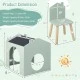 Детска Маса GINGER HOME с 2 Столчета - Мултиактивна Къщичка с Черна Дъска, Плот за Рисуване и Четене