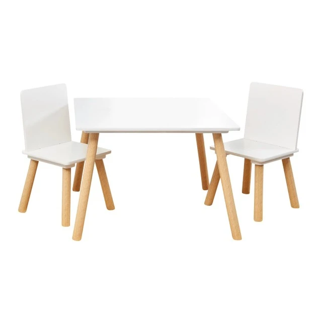 Children’s Table with 2 Chairs GINGER HOME Set of Wood TF6163