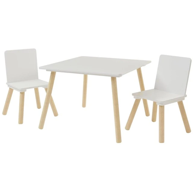 Children’s Table with 2 Chairs GINGER HOME Set of Wood TF6163