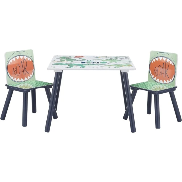 Children’s table with chairs GINGER HOME for drawing, play, eating, wooden, DINOSAUR