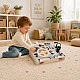 Детски Дървен Бизи Борд Кола GINGER HOME, Волан с Бутони и Звуци, 29.5x22x4 см, Монтесори Играчка