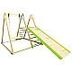 Children's Wooden Set GINGER HOME 4 in 1 – Swing, Slide, Climbing Frame and Climbing Ramp, 120x112x114 cm