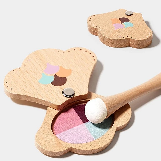 Children's Wooden Cosmetic Set GINGER HOME, Makeup for Role Play, Bag, Montessori