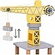Children's Wooden Crane GINGER HOME, Set with Train, Truck and Ship, 28x20x45 cm