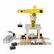 Children's Wooden Crane GINGER HOME, Set with Train, Truck and Ship, 28x20x45 cm