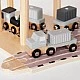 Children's Wooden Crane GINGER HOME, Set with Train, Truck and Ship, 28x20x45 cm