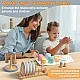 Children's Wooden Dining Set 33 Pieces GINGER HOME – Role Play Set with Plates, Cups, Cutlery and Stands