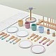 Children's Wooden Dining Set 33 Pieces GINGER HOME – Role Play Set with Plates, Cups, Cutlery and Stands