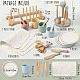 Children's Wooden Dining Set 33 Pieces GINGER HOME – Role Play Set with Plates, Cups, Cutlery and Stands