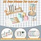 Children's Wooden Dining Set 33 Pieces GINGER HOME – Role Play Set with Plates, Cups, Cutlery and Stands
