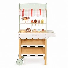 Children's Wooden Ice Cream Stand GINGER HOME, Shop on Wheels, MDF, 44/57x28x95.5 cm, Montessori Game