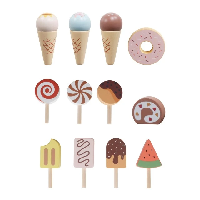 Children's Wooden Ice Cream Stand GINGER HOME, Shop on Wheels, MDF, 44/57x28x95.5 cm, Montessori Game