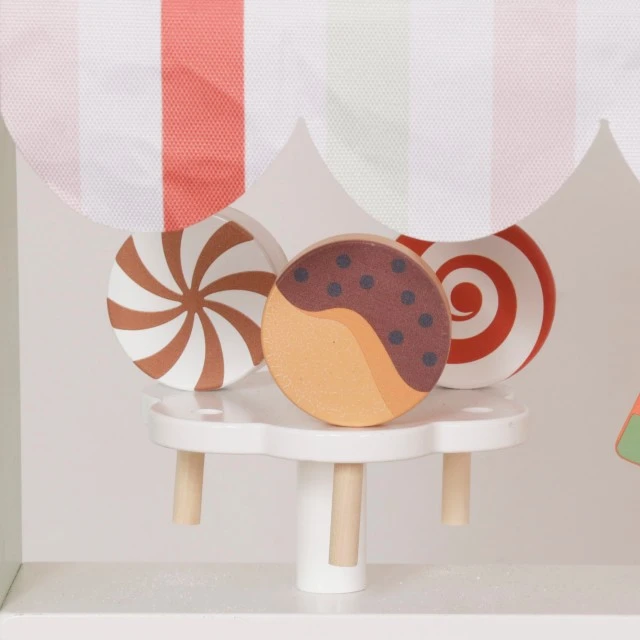 Children's Wooden Ice Cream Stand GINGER HOME, Shop on Wheels, MDF, 44/57x28x95.5 cm, Montessori Game