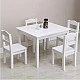 Детски Комплект Маса с 4 Стола GINGER HOME, Дърво, Бял, 66x56x48 см