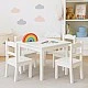 Детски Комплект Маса с 4 Стола GINGER HOME, Дърво, Бял, 66x56x48 см