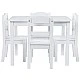 Детски Комплект Маса с 4 Стола GINGER HOME, Дърво, Бял, 66x56x48 см