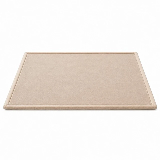 Children's Memory Rug GINGER HOME LOLLA, 150x200 cm, 3.5 cm Thickness, Velvety Soft Waterproof Top Layer, Memory Foam, Anti-Slip Base, Beige