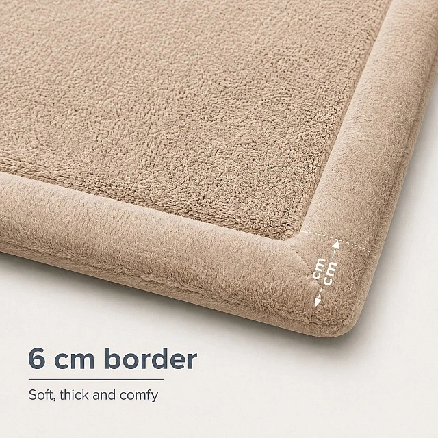 Children's Memory Rug GINGER HOME LOLLA, 150x200 cm, 3.5 cm Thickness, Velvety Soft Waterproof Top Layer, Memory Foam, Anti-Slip Base, Beige