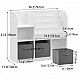 Children's Organizer GINGER HOME, Bookshelf with Shelves for Toys and Books, 3 Textile Boxes, Wooden, White, 92x30x80 cm, Montessori
