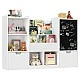 Детски Органайзер за Играчки GINGER HOME с Черна Дъска, Етажерка, 2 Чекмеджета и 6 Отделения, Масивно Дърво и MDF, 140x51x80 см