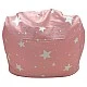 Детски Пуф Кресло GINGER HOME Little Stars, 100% Памук, Розов Барбарон Със Звезди, 55x44x55 см