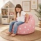 Детски Пуф Кресло GINGER HOME Little Stars, 100% Памук, Розов Барбарон Със Звезди, 55x44x55 см