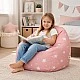 Детски Пуф Кресло GINGER HOME Little Stars, 100% Памук, Розов Барбарон Със Звезди, 55x44x55 см