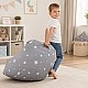 Children's Pouf Armchair GINGER HOME Little Stars, 100% Cotton, Gray Barbaron With Stars, 55x44x55 cm