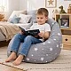 Children's Pouf Armchair GINGER HOME Little Stars, 100% Cotton, Gray Barbaron With Stars, 55x44x55 cm